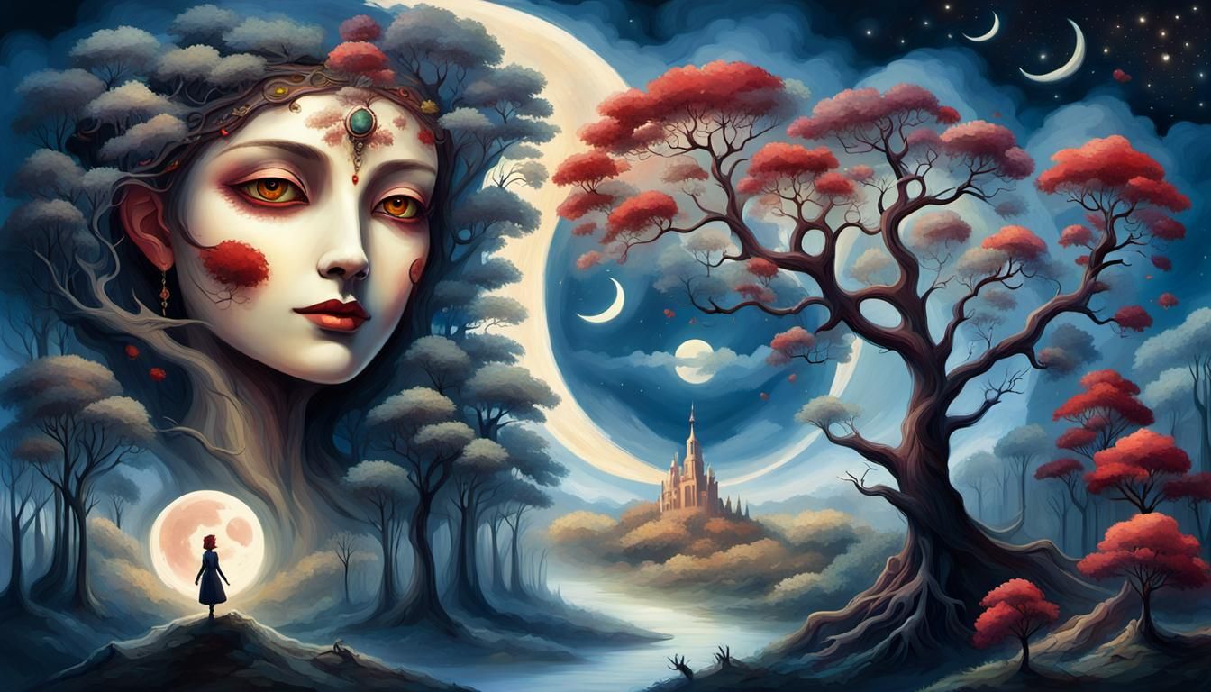 Dreamlike Forest Creature in Psychedelic Haze