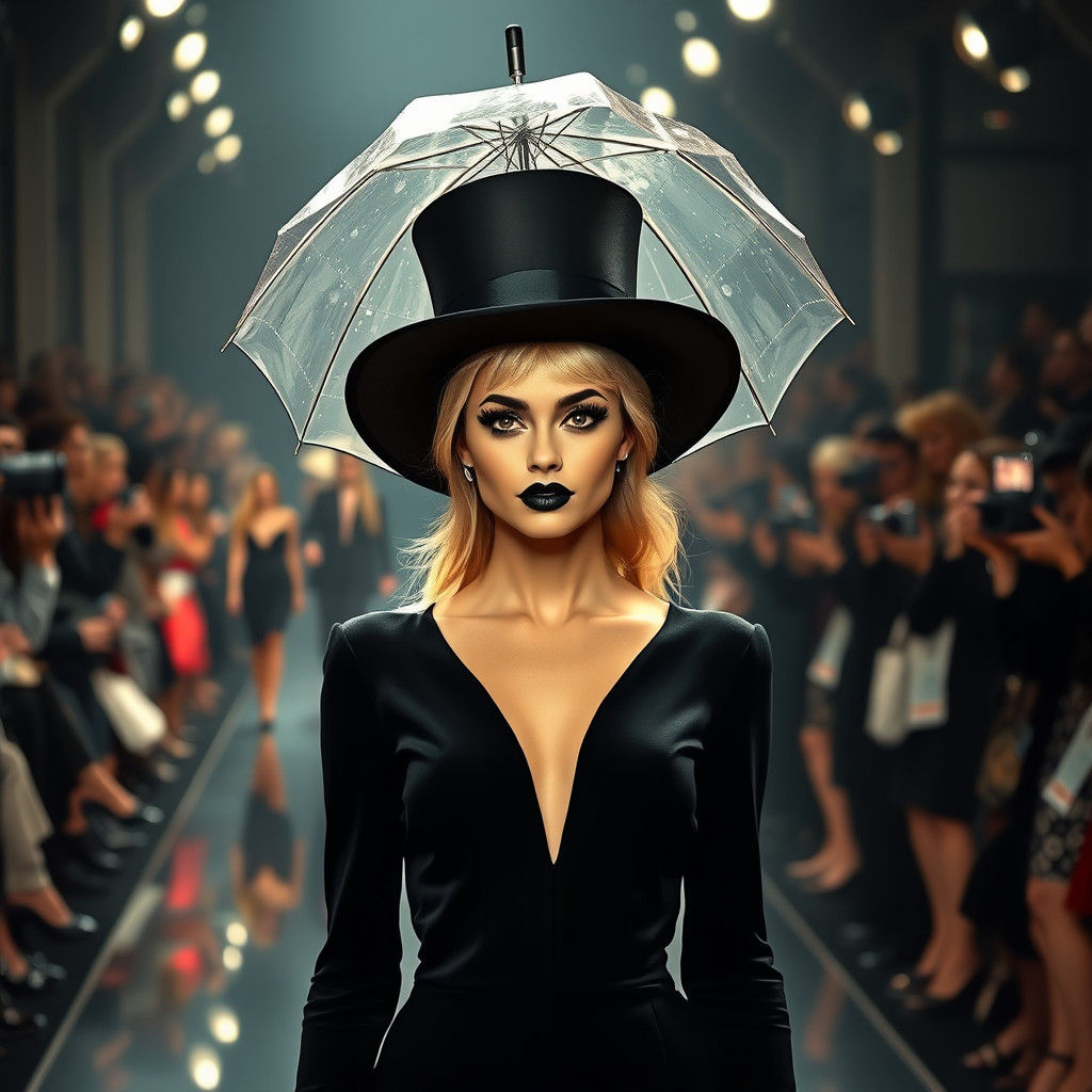 Umbrella Top Hat: Vogue Runway Glamour