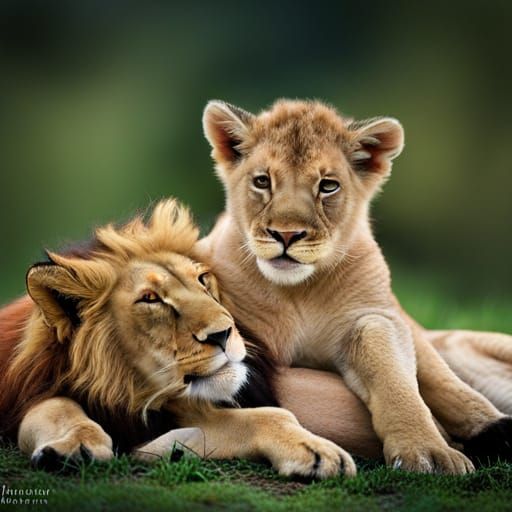 Lamb and Lion Portrait in Professional Style