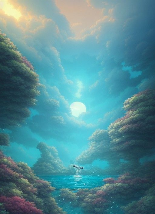 Underwater Ocean Mystery in Ghibli Anime Style