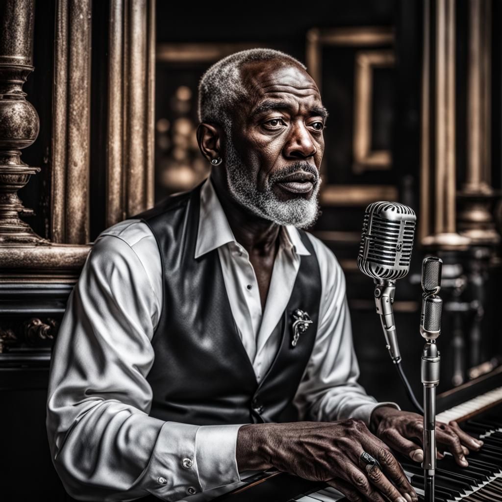 Hyperrealistic Portrait of a Ballads Singer