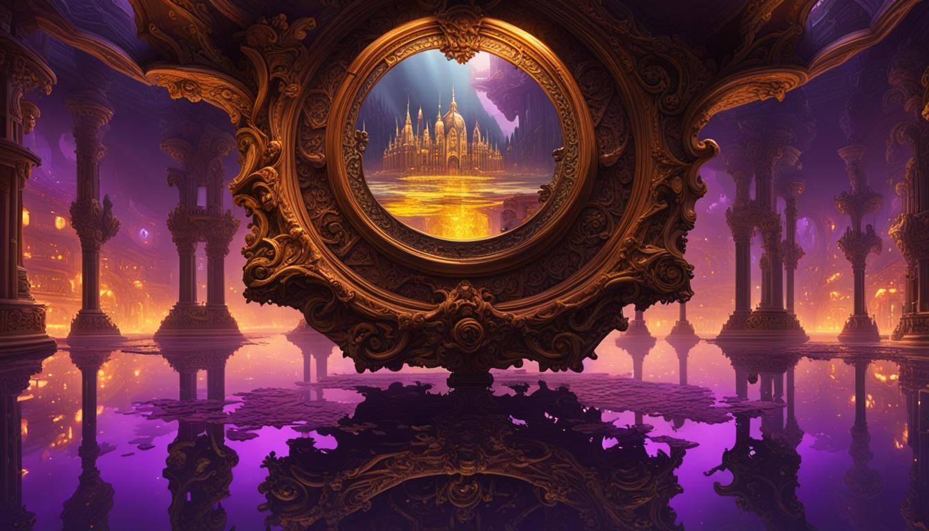 Inverted World Reflected in Dark Mirror