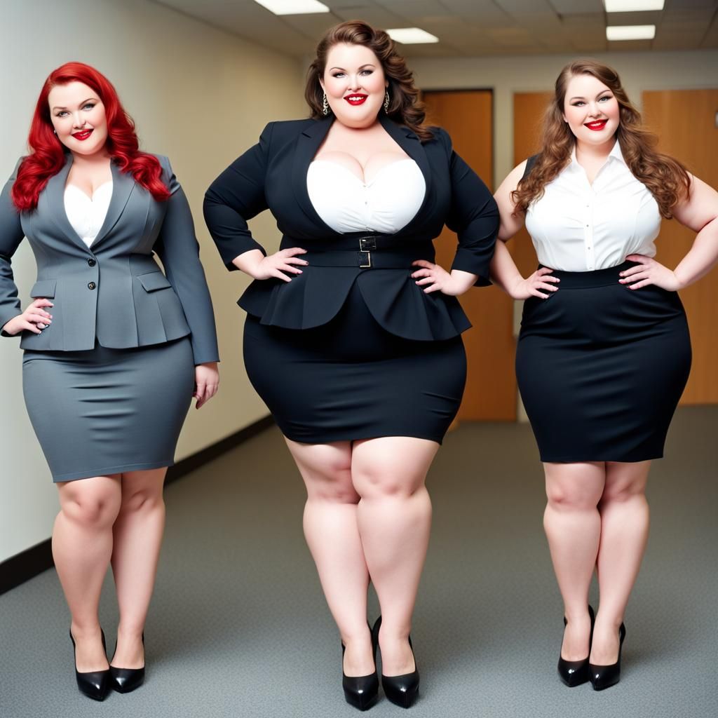 Plus-Size Women in Colorful Business Attire