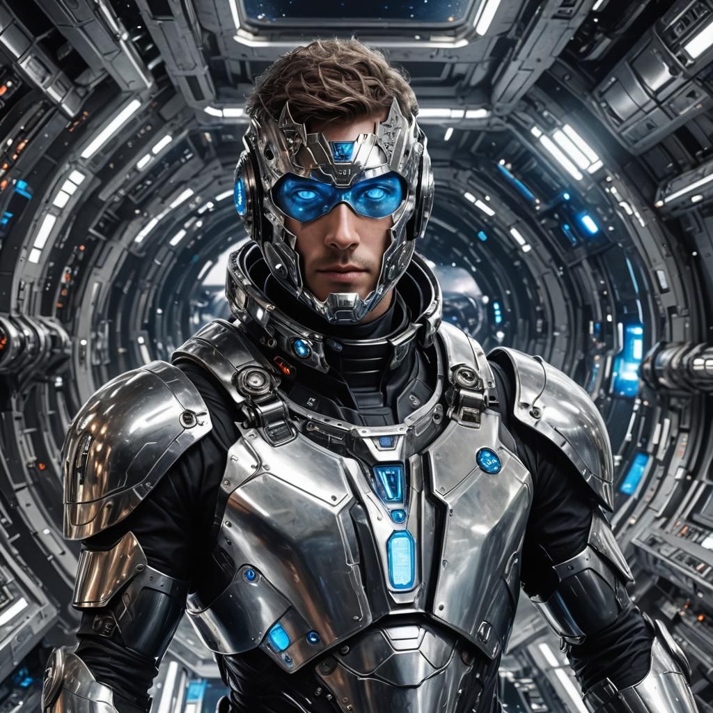 Techno-Organic Space Knight in Space