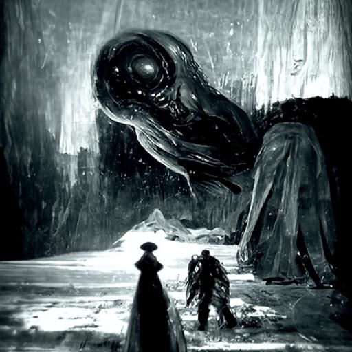 Giant Alien in Horror Style