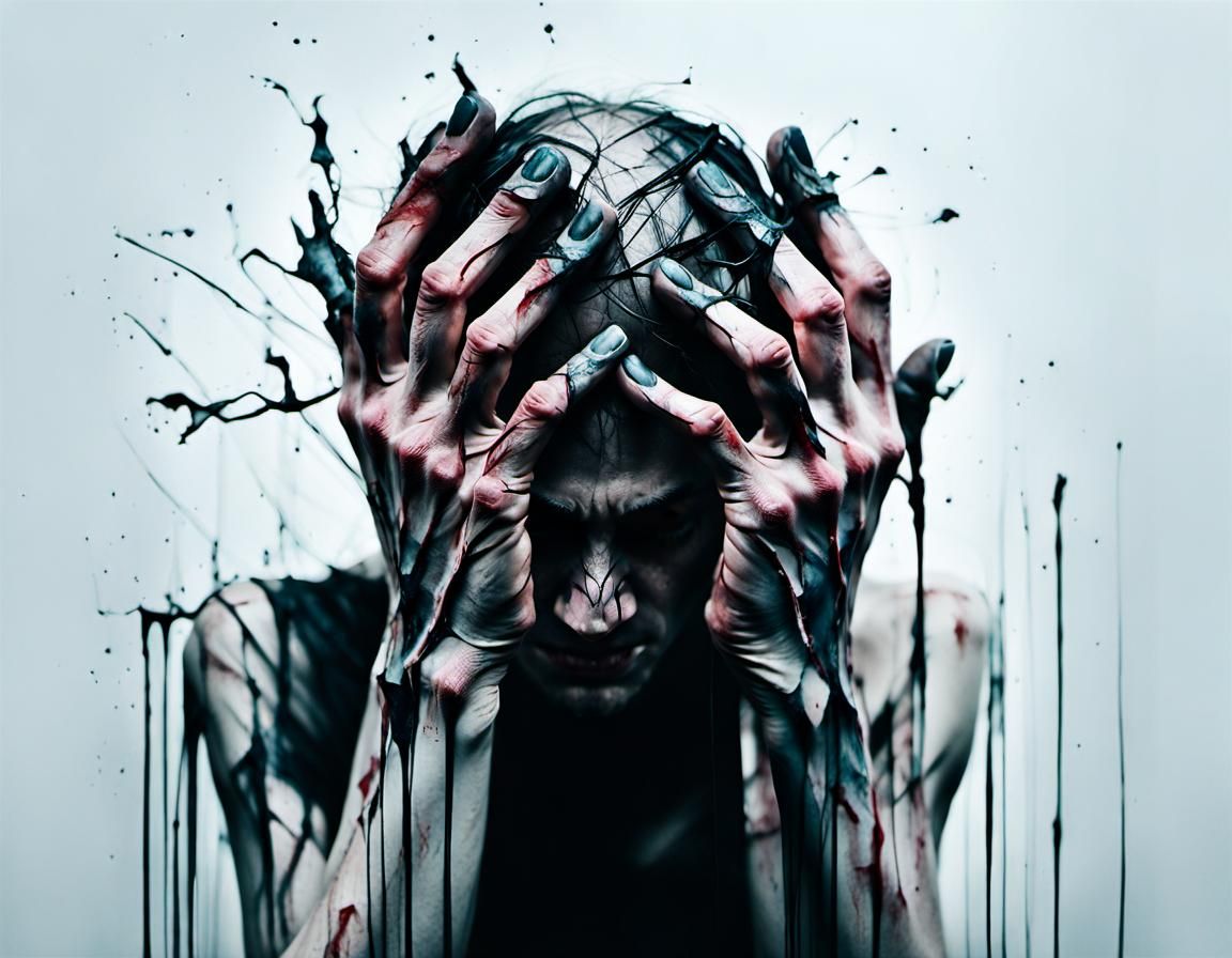 Distorted, Deformed Figures in a Darkened Space