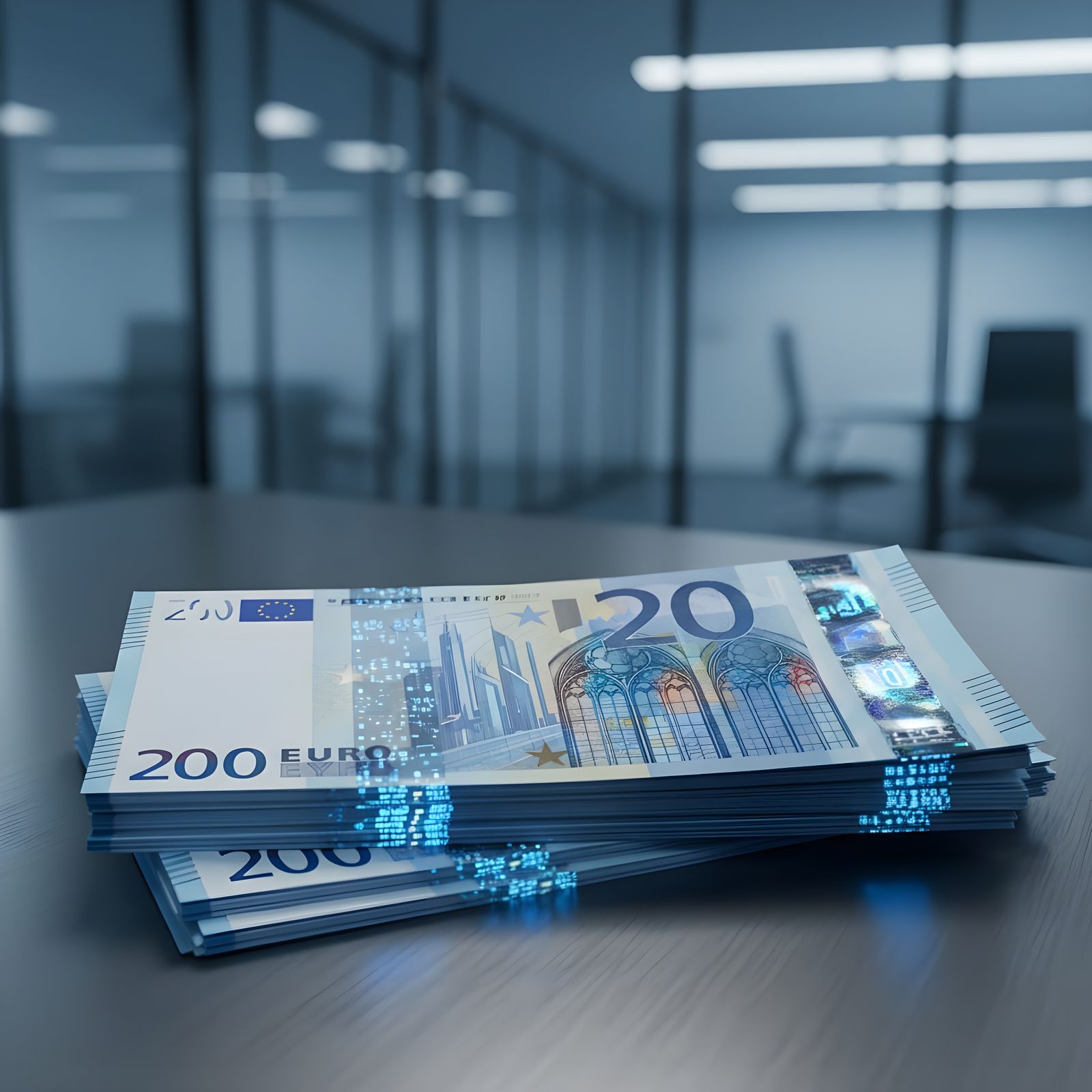 Futuristic Blue Currency in 2025 Style