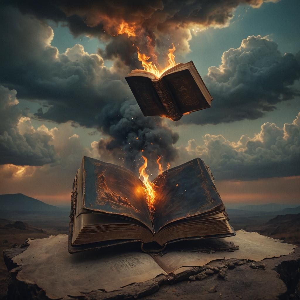 Surreal Books of Heaven and Hell in Dreamlike Colors