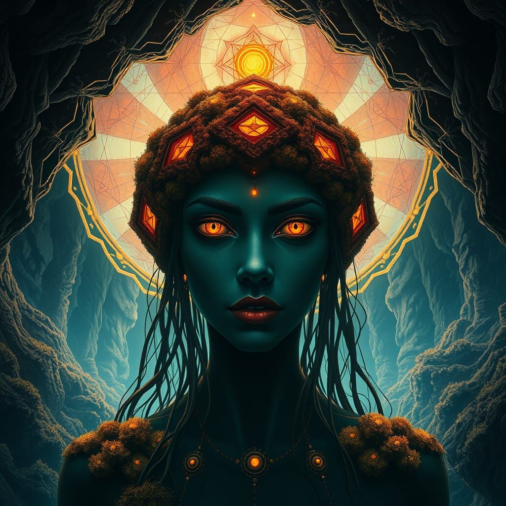 Surreal Valley of Druids in Salvador Dalí Style