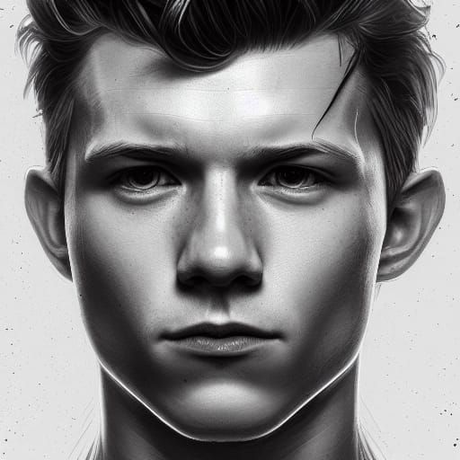 Hyperdetailed Portrait of Tom Holland, Trending Artstation S...