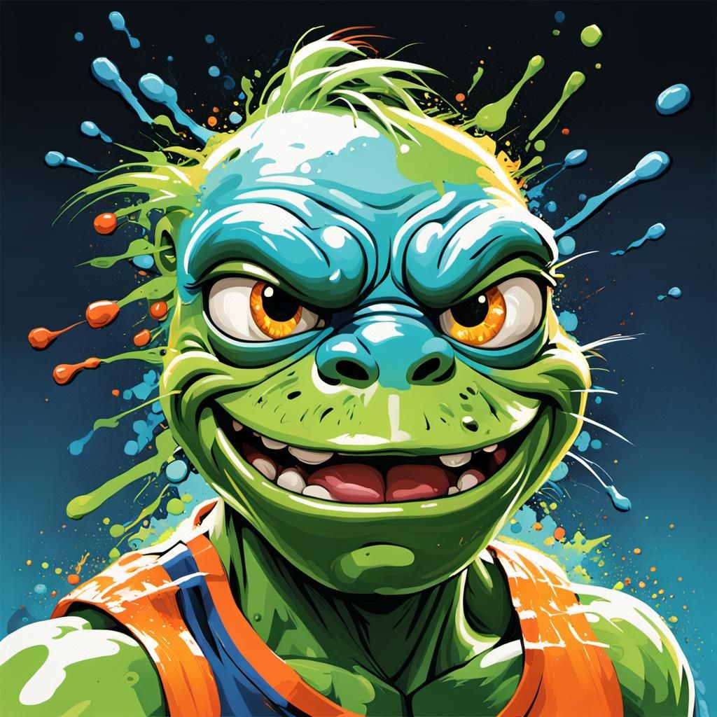 Meme Characters Boxing in Graffiti Art Style