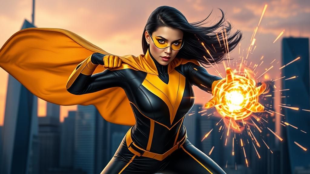 Superheroine Buzz Portrait in Hyperrealistic 8k Resolution