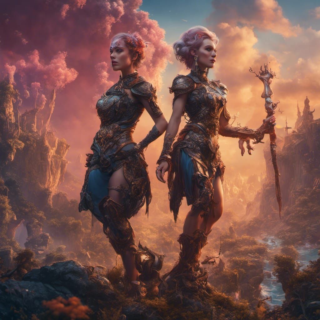 Fantastical Matte Painting of Two Women