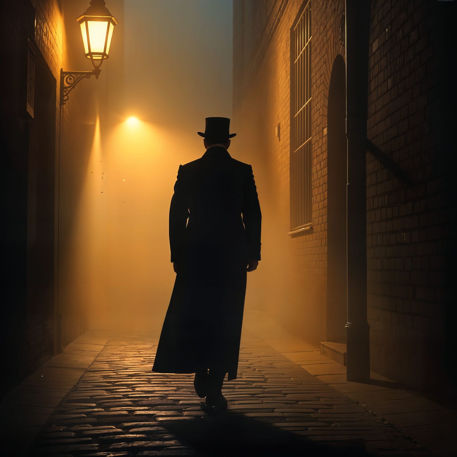 Eerie Victorian Shadow in London Alleyway