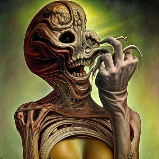 Terrifying Indescribable Scene in a Surrealist Painting