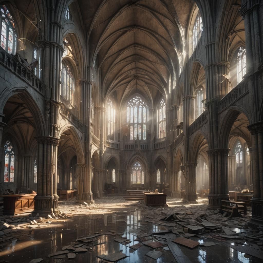 Abandoned gothic cathedral