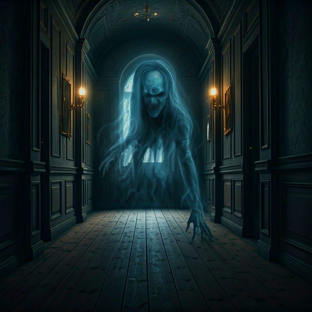 Terrifying Ghost Materializes in Haunted Mansion