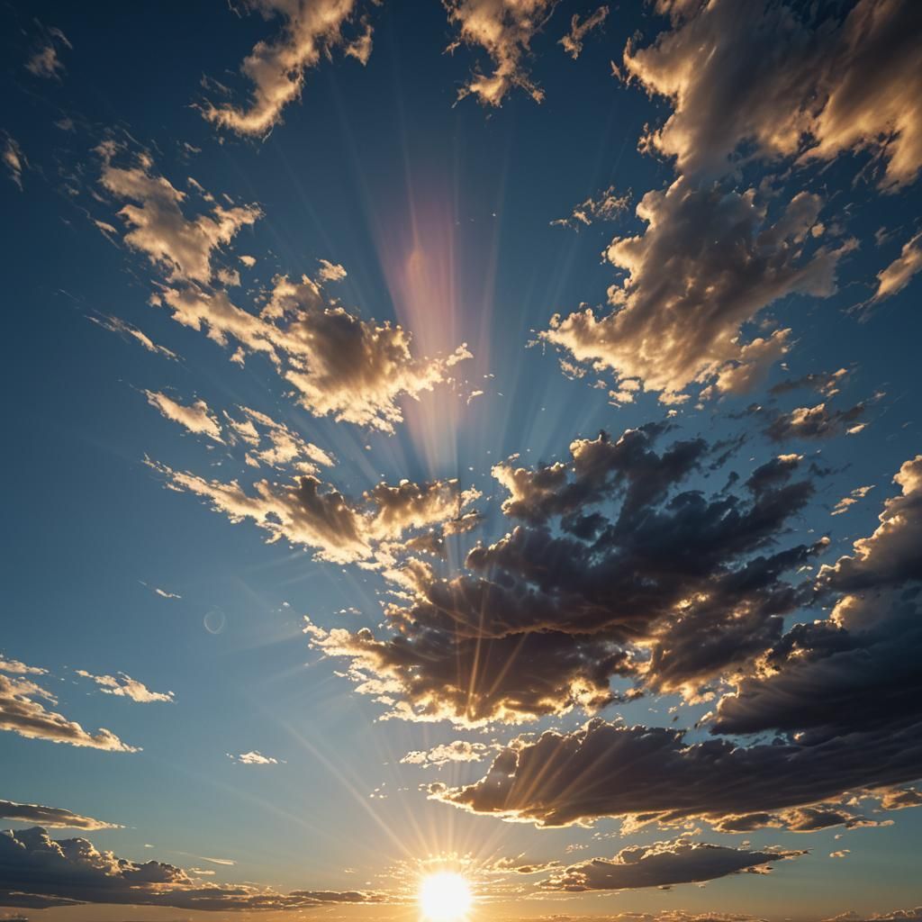 All-Seeing Sun in Golden Hour Sky