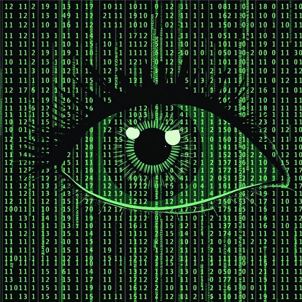 Binary Code Eye Illusion