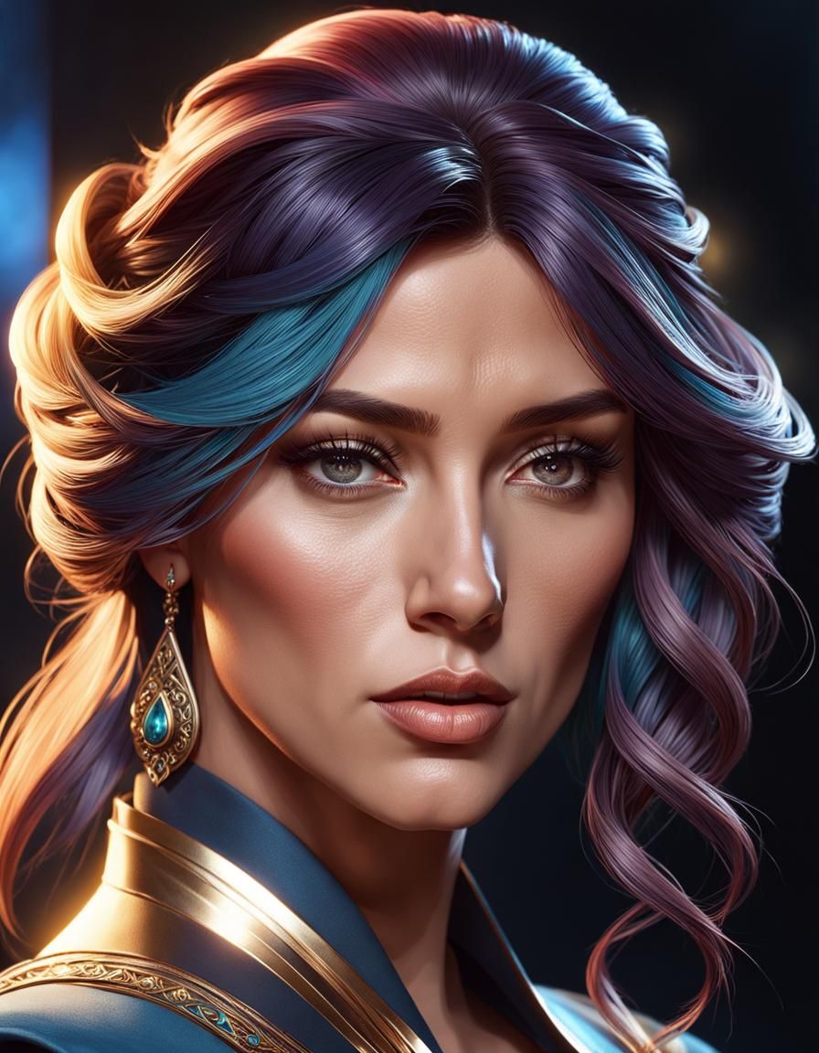 Detailed Portrait in Dynamic Lighting, Trending Art