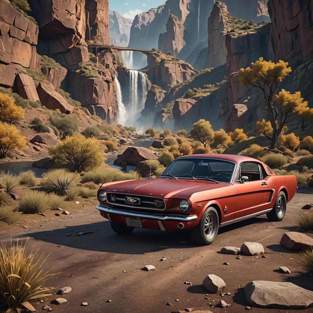 1966 Ford Mustang: Detailed Matte Painting