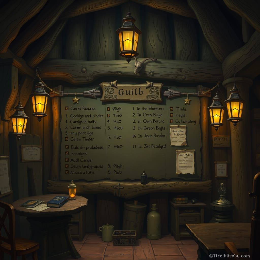 Medieval Tavern Guild Task Board
