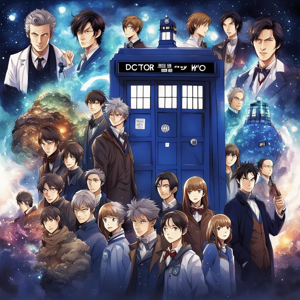 Doctor Who in Anime Style Manga Art