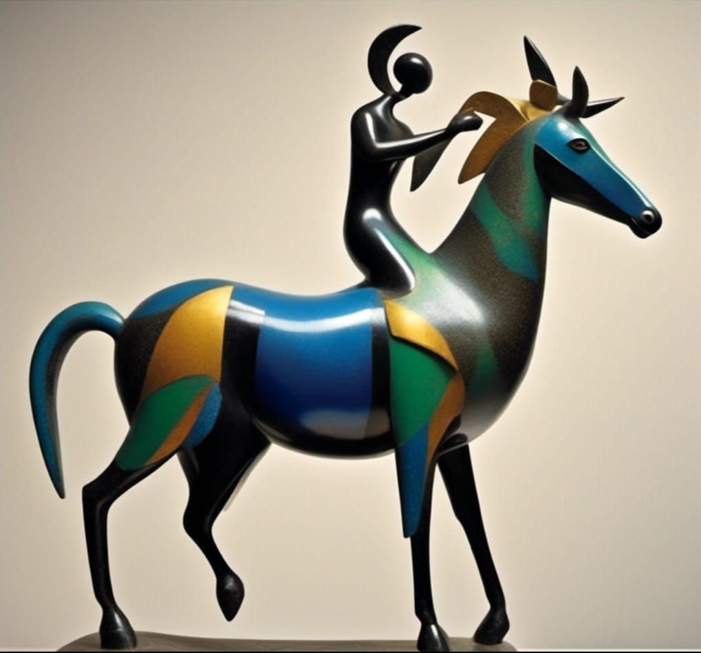 Abstract Portrait in Cubist Sculpture Style