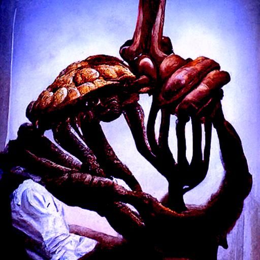 Facehugger in Oil Painting Style