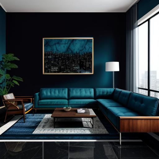 Contemporary Lounge with Batman Art, Morning Light