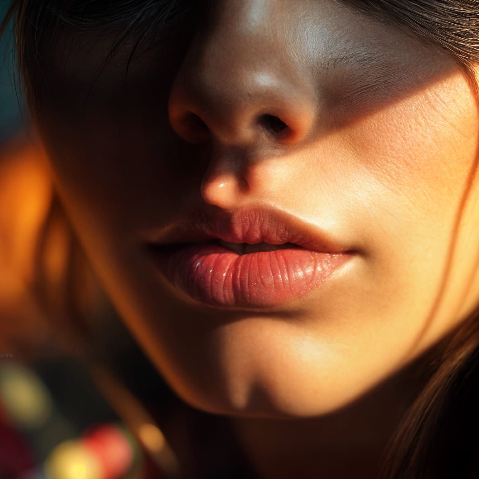 Hyperrealistic Lips in Cinematic Photography Style