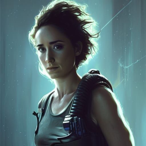 Futuristic Sci-Fi Portrait as Action Painting