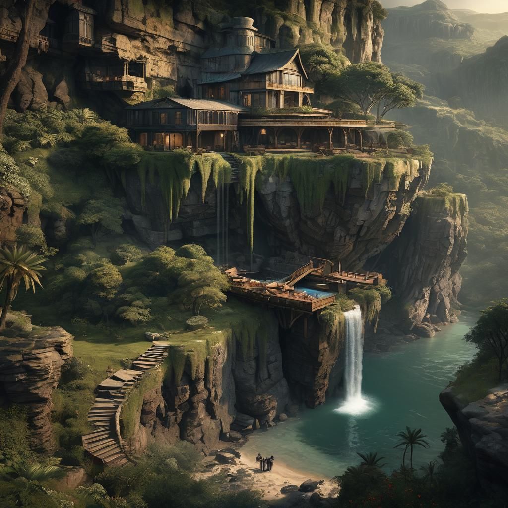 Architecturally Unique Cliffside House with Waterfall