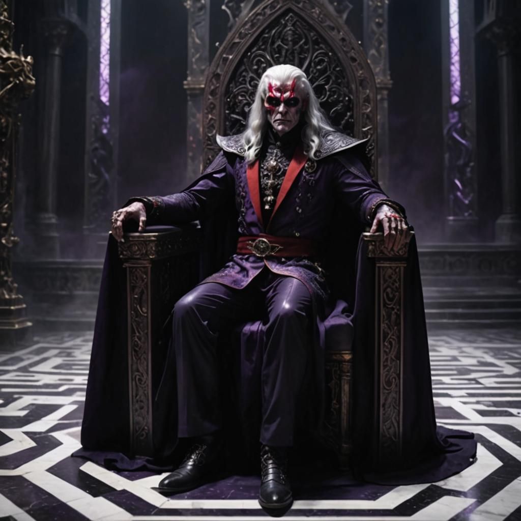 Evil Lord Zekk Radiates Cosmic Darkness in Throne Room