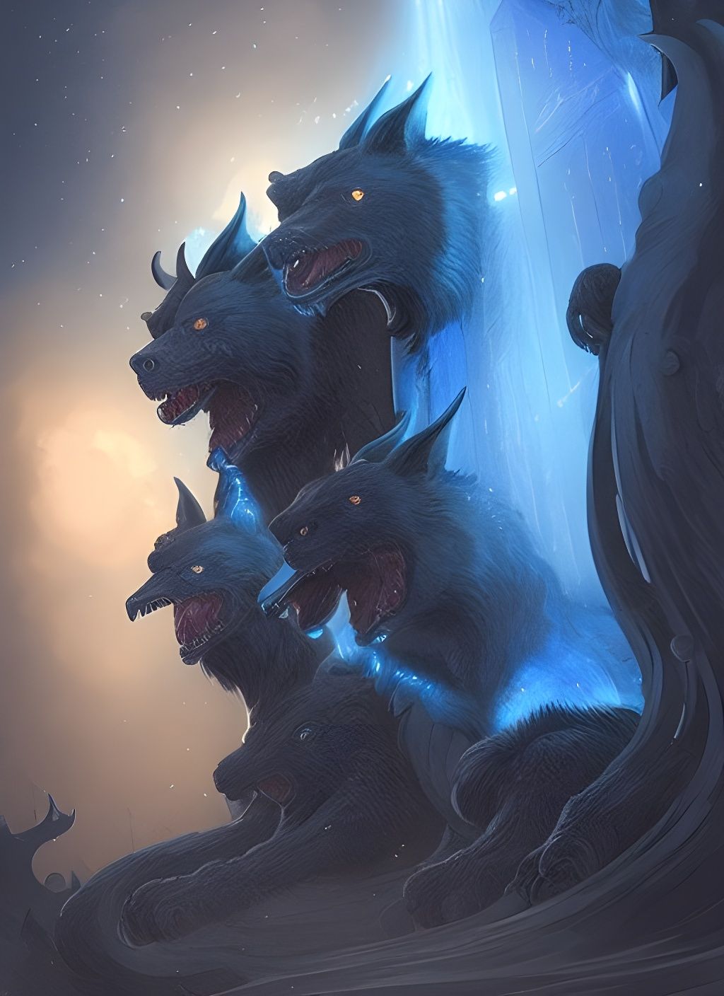 Cerberus: Guardian of Tartarus in Digital Art