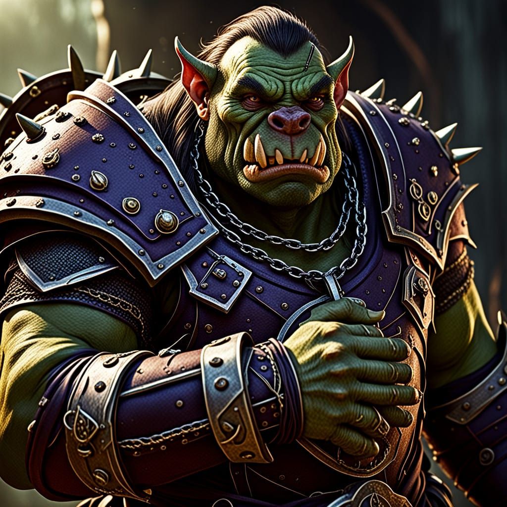 Tusks and Leather Armor Orc Portrait