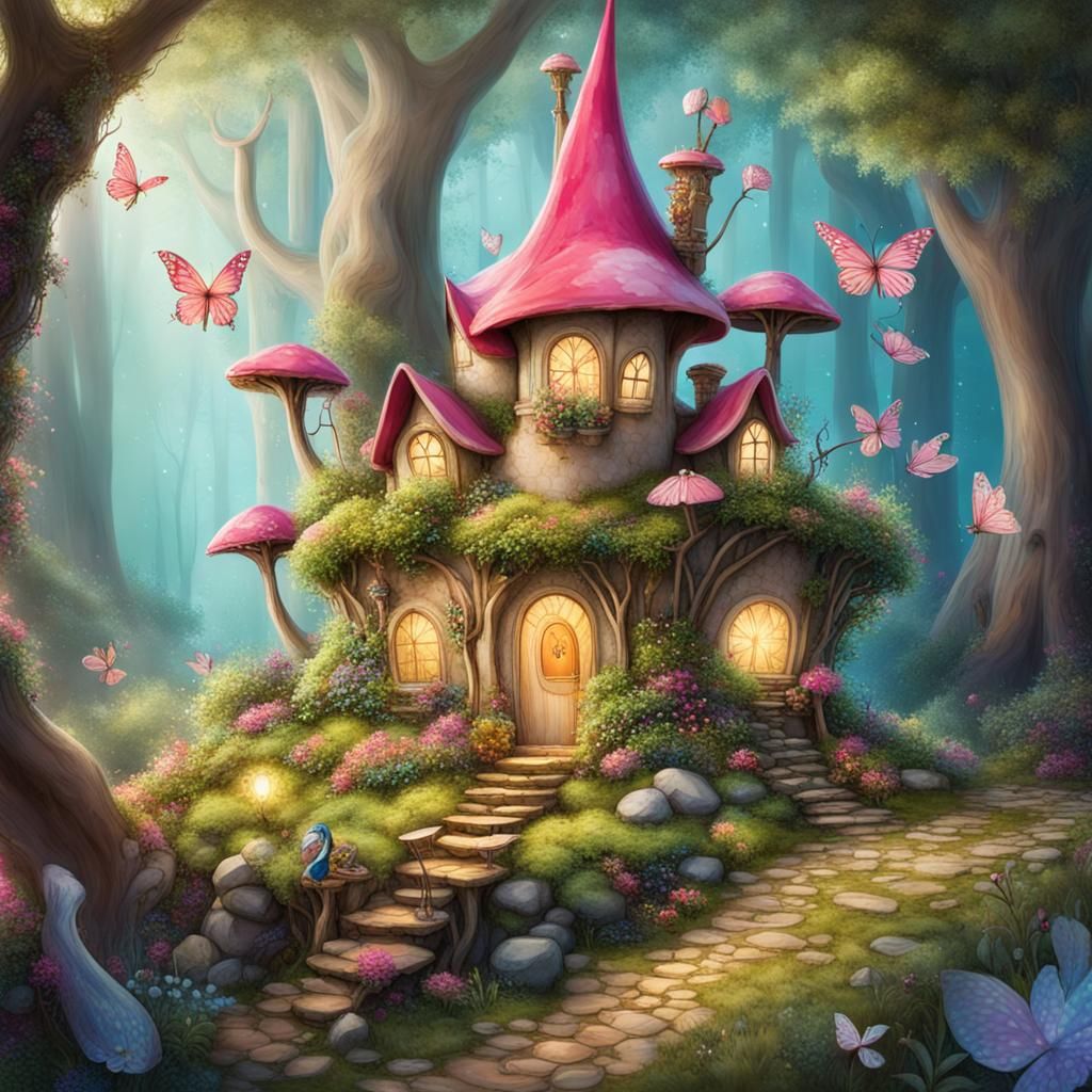 Whimsical Fairy Wonderland Scene