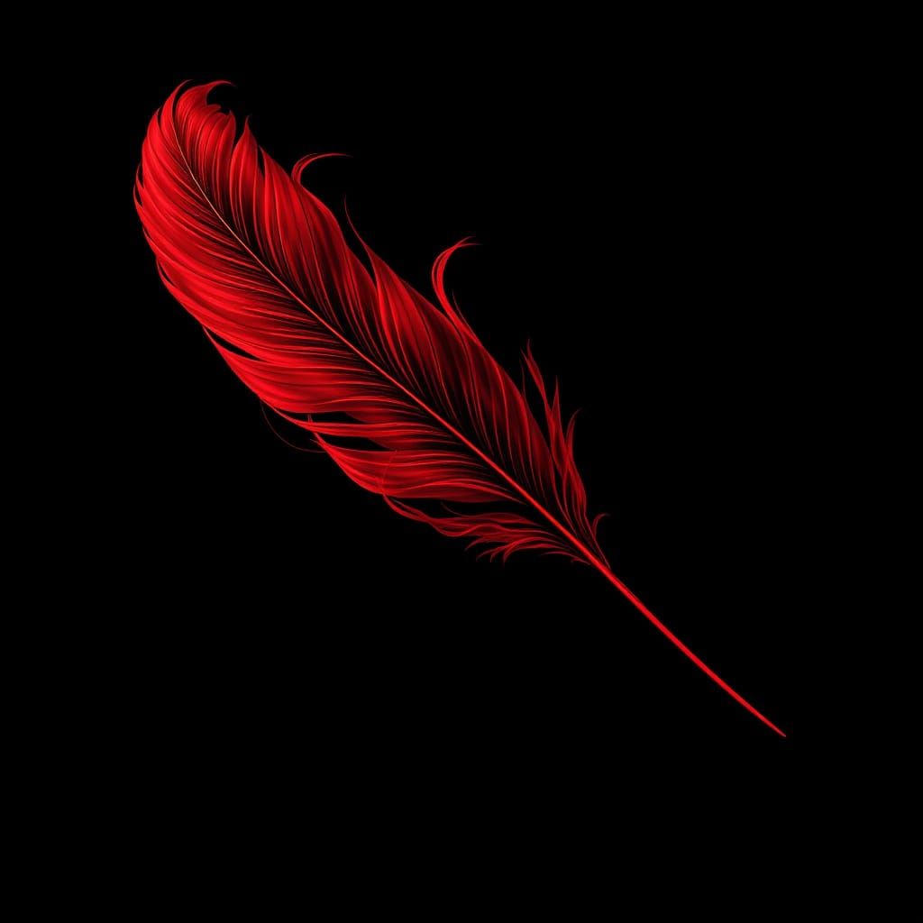 Elegant Macabre Feather in Dark Ink