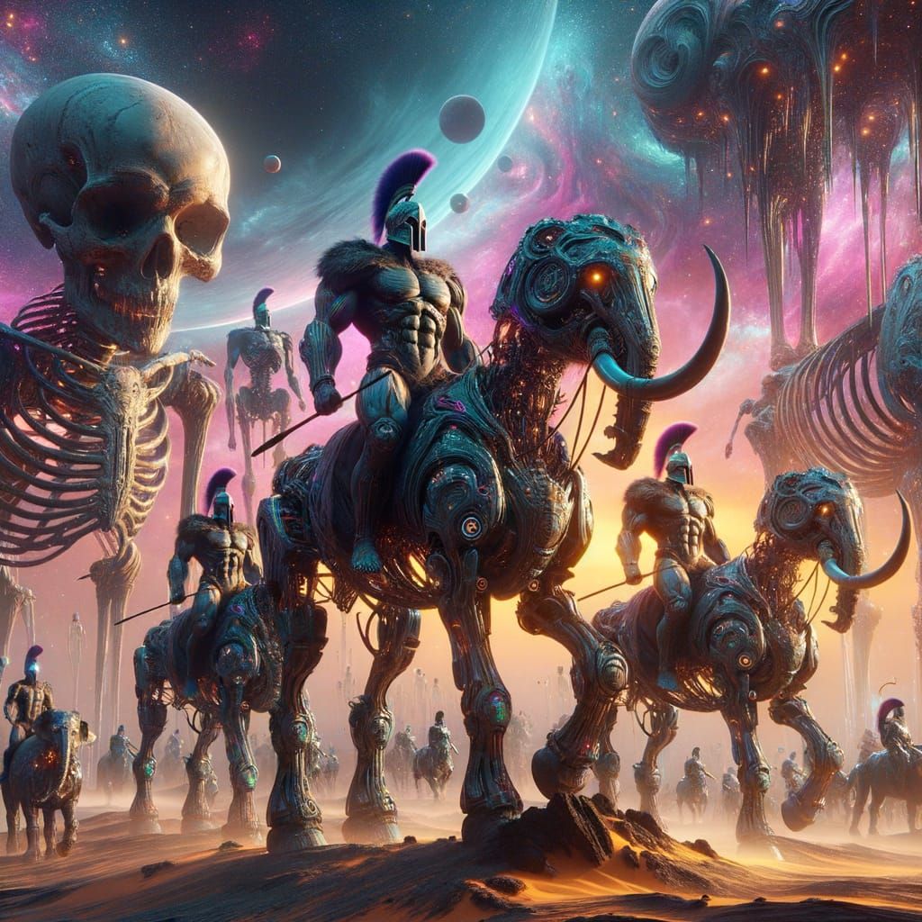 Spartans Ride Robotic Elephants on a Shrunken Alien Planet