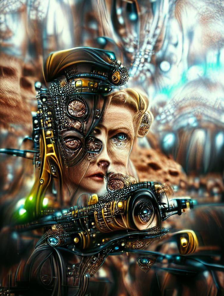 Steampunk Borg Microverse: Surreal 8K Art