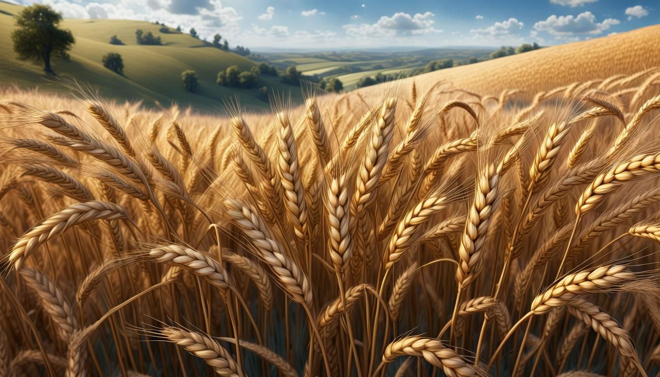 Golden Wheat Field: Detailed Matte Painting