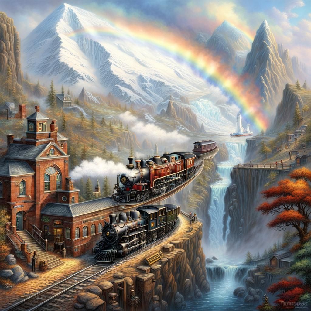 Steampunk Trains in Antarctica: A Fantasy Landscape