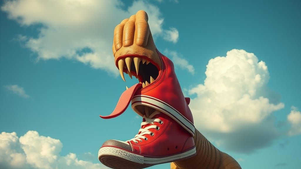 Surreal Foot-Mouth Monster Sculpture in Oldenburg Style