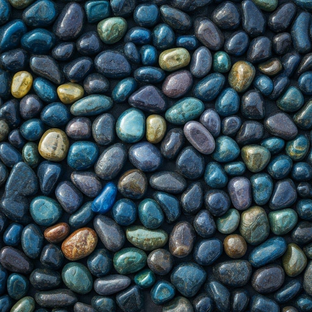 Polished Pebbles in Swirling Colors as Abstract Art