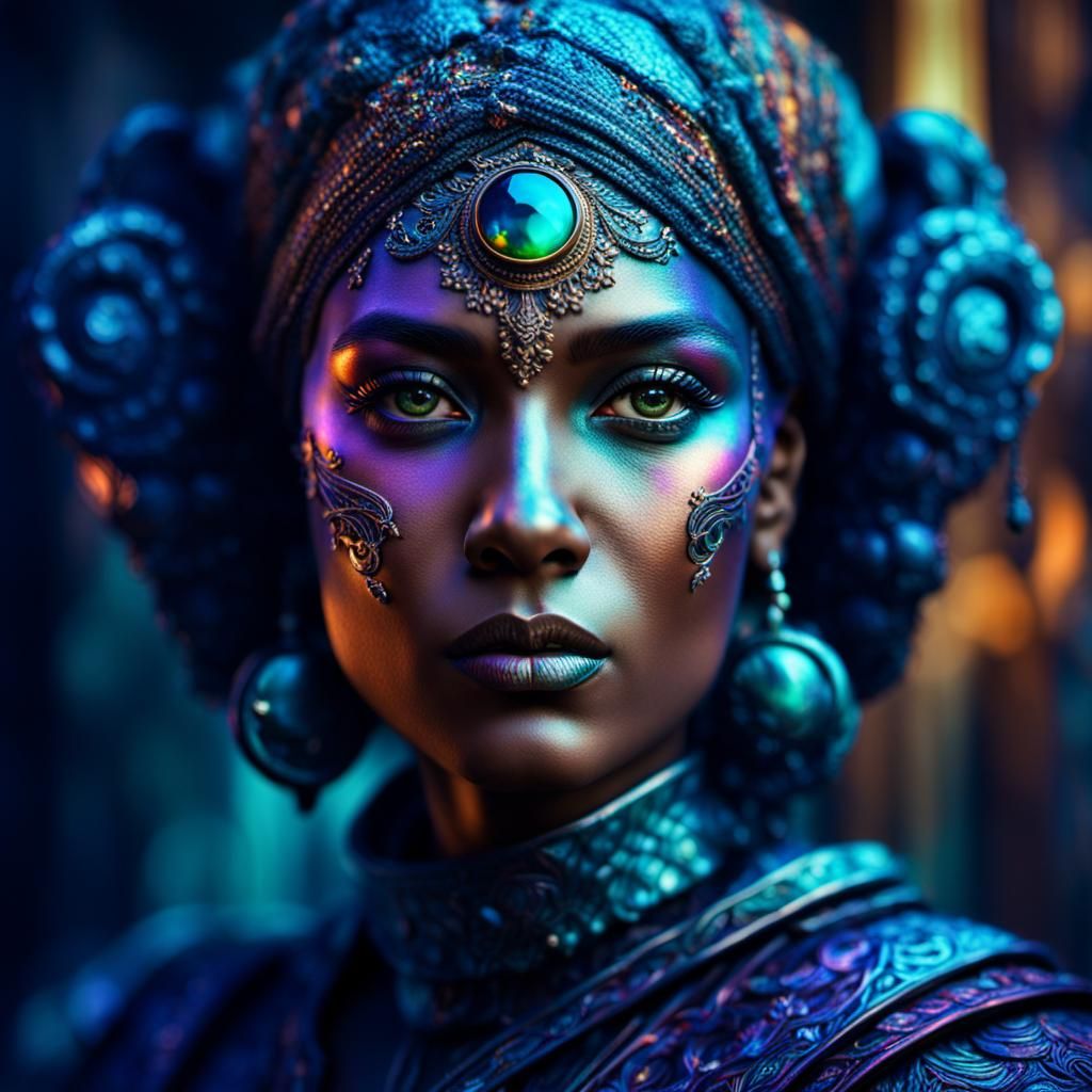 Iridescent Woman: Hyperrealistic 64 Megapixel Portrait