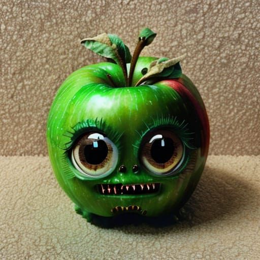 Apple Monster in Tentacle Forest: Creepy Cute