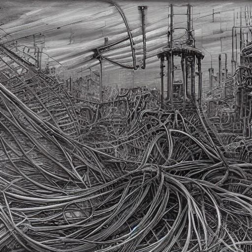 Biomechanical Abomination Rises from Industrial Ruins in Dar...