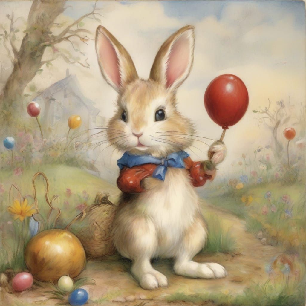 Whimsical Peter Cottontail Hops Through Enchanted Forest