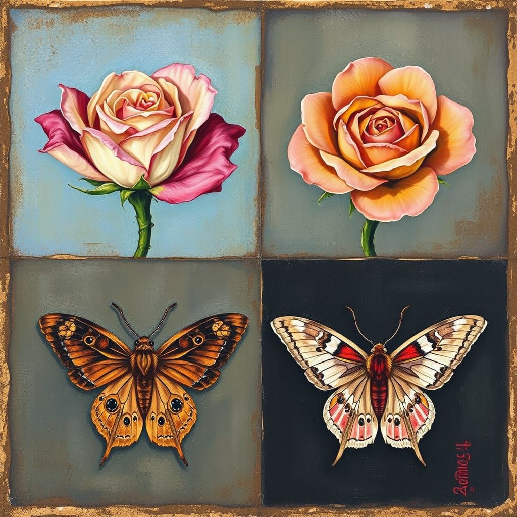 Dutch Masters Inspired Floral Grid