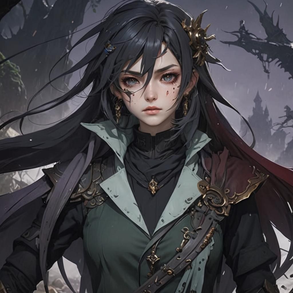 Fantastical Dragon Girl in Detailed Matte Painting